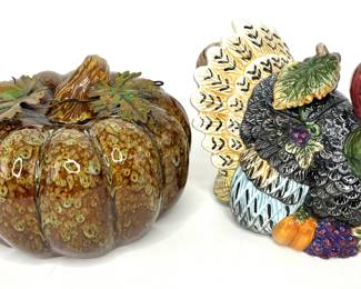 Thanksgiving Ceramics - Pumpkin and Turkey