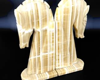 Vintage Onyx Horse Bookends