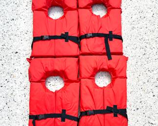 Set of 4 Adult Sized Life Vests