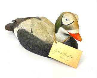 Hand Carved Spectacled Elder Duck Decoy by Jules A. Bouillet 1992 - 289/2500