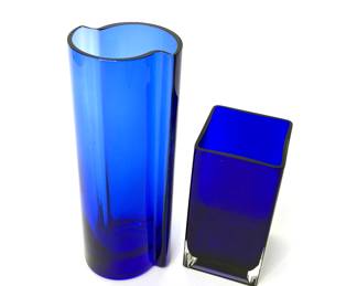 Set of 2 Cobalt Blue Vases