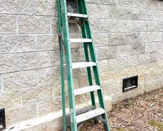 Green 5 Rung Husky Fiberglass Ladder