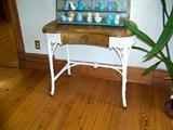 Wicker and wood desk with one drawer. Beautiful.