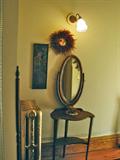 Cute mahogany table with mirror.