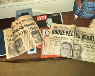 REAL PERIOD NEWSPAPERS - KENNEDY & FDR