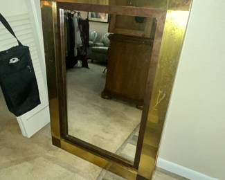 CONTEMPORARY BRASS-FRAMED MIRROR