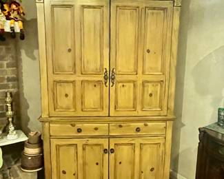 STUNNING RUSTIC BAR ARMOIRE - NEARLY 8 FEET TALL!
