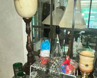 A PAIR OF THESE TABLE TORCHERE LAMPS