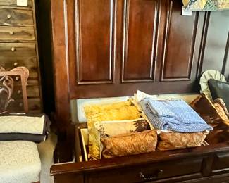 LARGE, STATELY KING SIZE BED w/ STORAGE FOOTBOARD