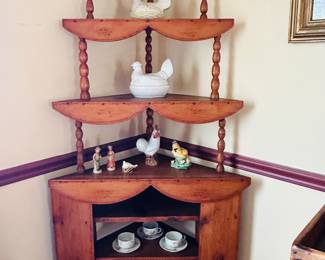 Folky? 3 pc punch decorated 
 corner shelf 