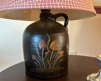 Local artist signed MHS Helen Shelters jug lamp