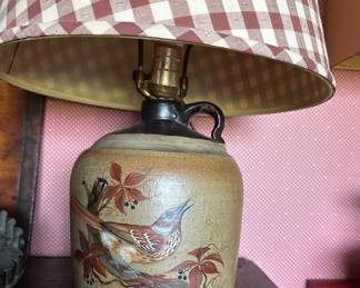 Local artist signed jug lamp Helen Shelters