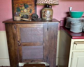 Punched tin pie safe