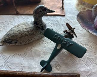 duck bottle opener and small
Hubley plane