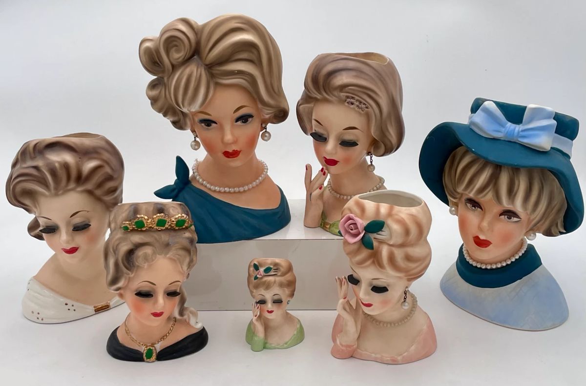 Lady Head Vases, Napcoware, Inarco, Etc.
