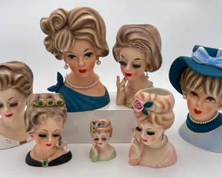 Lady Head Vases, Napcoware, Inarco, Etc.