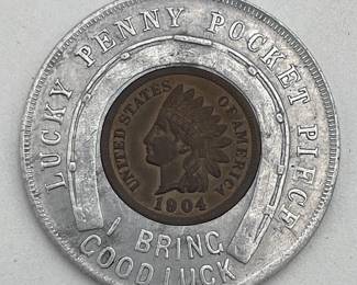 1904 St. Louis World's Fair Good Luck Token with Indian Head Penny