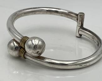 Sterling Hinged Cuff Bracelet