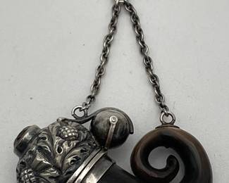 Rare Georgian Scottish Silver Horn Snuff Bottle