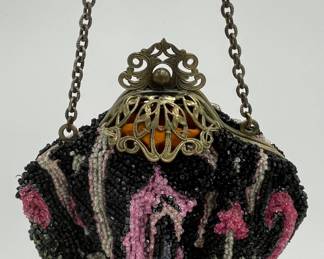 Beaded Bag with Ornate Frame