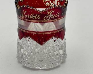 1904 St. Louis World's Fair Ruby Flash "Button Arches" Toothpick