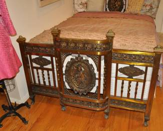 Antique Italian brass bed with mattress