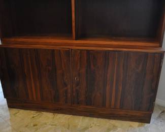 Modern Mid Century Rosewood cabinet with shelving unit by Hundevad - 54" wide x 77" tall x 17" deep