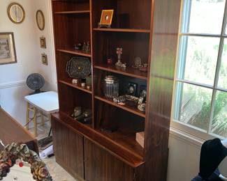 Modern Mid Century Rosewood cabinet with shelving unit by Hundevad - 54" wide x 77" tall x 17" deep