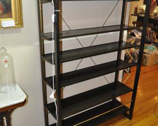 Modern illuminated shelving unit designed by Edward Wormley for Dunbar. Dimensions: 48" wide x 76 1/2" tall by 16 3/4" deep. Model 5455