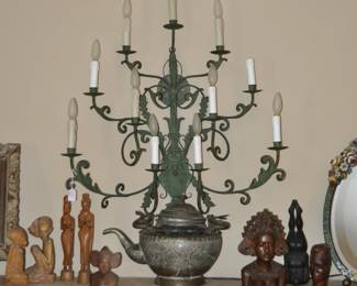 Eleven light hanging candelabra