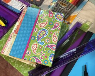 Journals, Bic Markers, rulers, folders