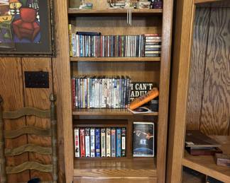 Side bookshelf of oak entertainment center