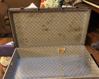 Interior vintage steamer trunk