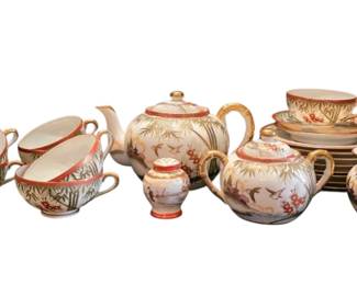 Antique Handpainted Craftsman China Kutani Japan Tea Set
