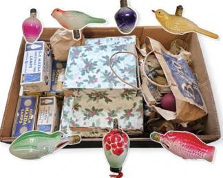 Vintage Christmas Bulbs Japanese Lanterns, Birds, Frogs,  More
