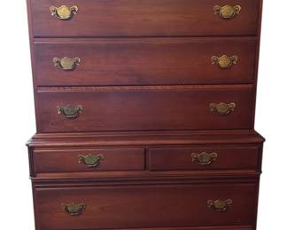 Wooden Dresser w Floral Drawer Pulls 