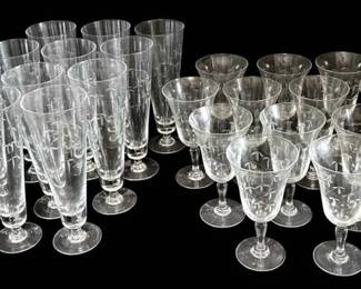 Etched Bamboo Pilsner Wine Glasses