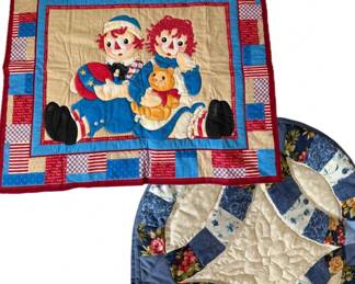 Raggedy Ann Andy Child Size Blanket  Double Wedding Ring Runner 