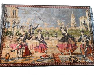 Vintage Tapestry Dancing Ladies 48 X 72 