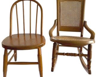 Two Child Size Wooden Chairs