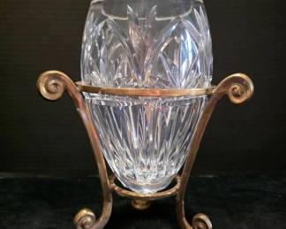 Fifth Avenue Crystal Brass Vase