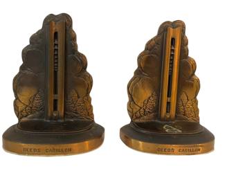 Vintage Deeds Carillon Solid Bronze Bookends HEAVY
