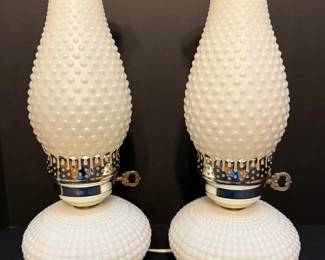 Two milk Glass Lamps