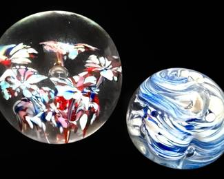 Two Art Glass Paperweights 