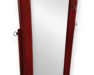 Cherry Jewelry Armoire Floor Mirror
