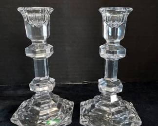 Galway Irish Crystal Pair Of Candleholders Loop