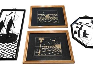 Vintage Japanese Metal Wall Hangings More