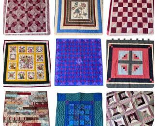 Homemade Wall Hanging Quilts 9 Total 