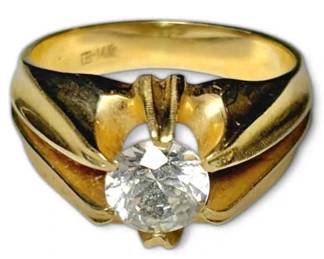 14k Gold Ring with Cubic Zirconia Stone 8.77g