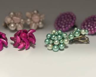 Vintage clip on Earring set